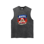 Snow Washed Frayed Hem Tank Top