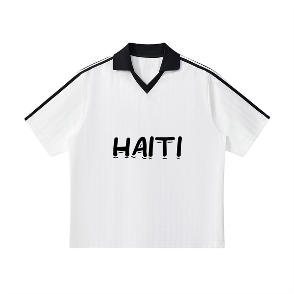 Contrast Collar Striped Soccer Jersey