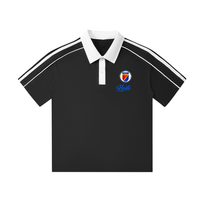 Contrast Collar Short-Sleeve Polo Shirt